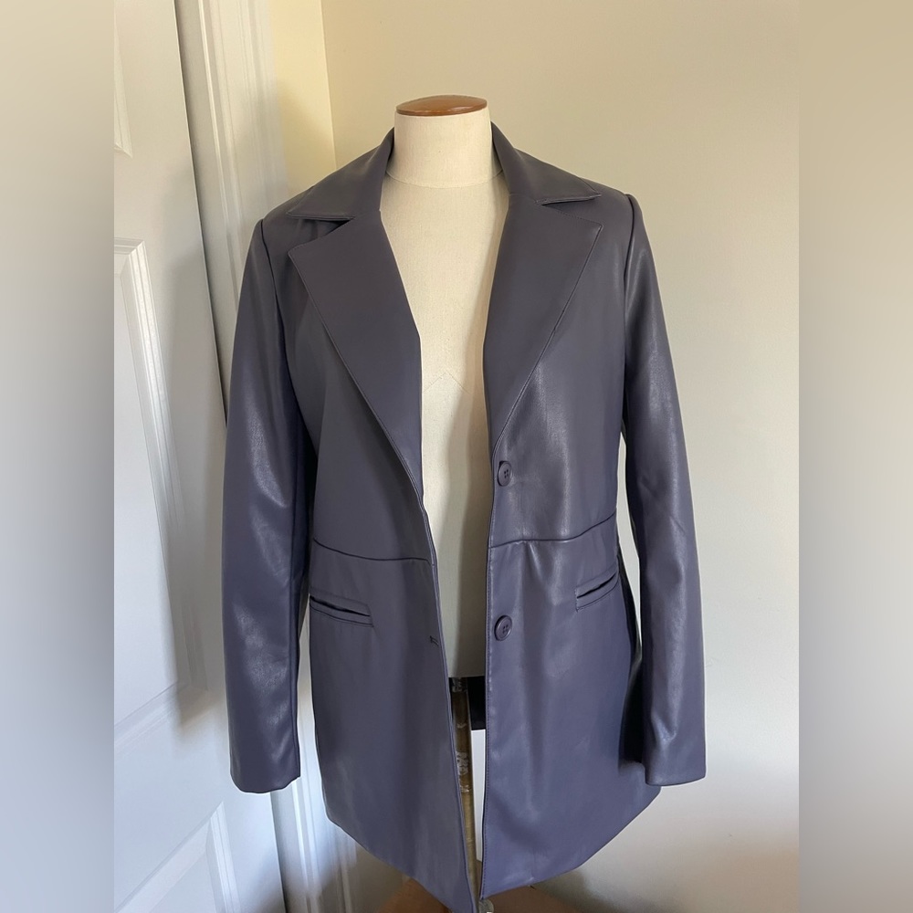 Grey Garage Leather Blazer Size XS